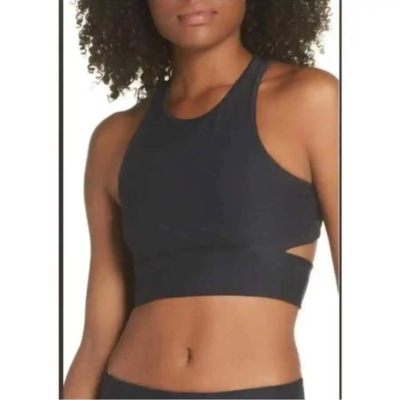 Outdoor Voices Other - Outdoor Voices Slashback Black Crop Top Athletic Sport Bra Size Small S Charcoal
